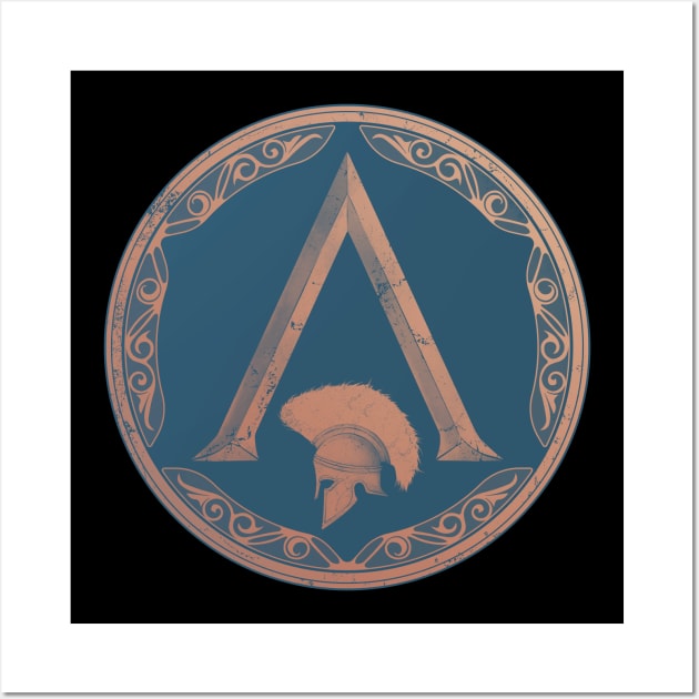 Spartan Shield Wall Art by NicGrayTees